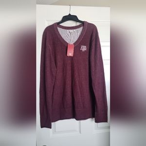 Cutter Buck Sweater XL Womens Texas A&M Aggies V Neck Long Sleeve 100% Cotton